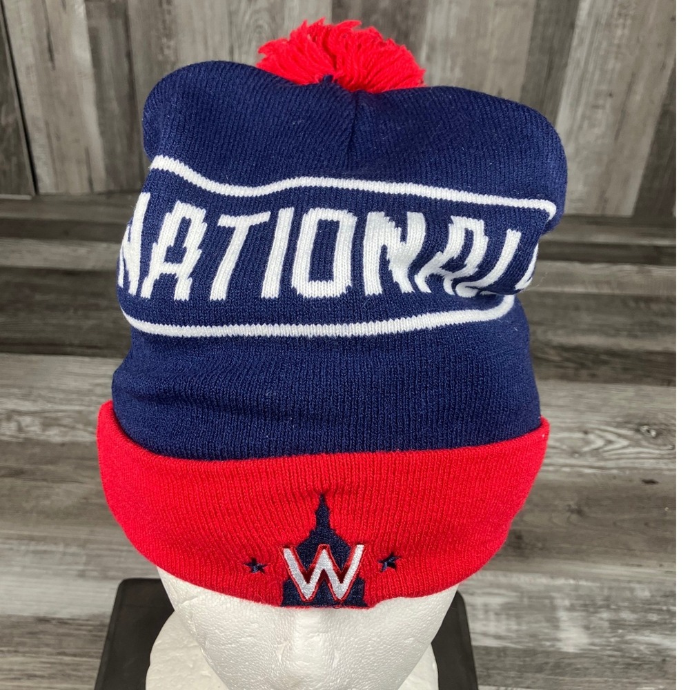 Washington Nationals Budweiser Pom Beanie Hat Navy Blue Red MLB Baseball BDA